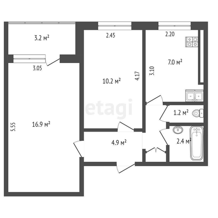 
  Продается 2-комн. квартира, 42.9 м², Волочаевская ул, д. 9В
. Фото 5.