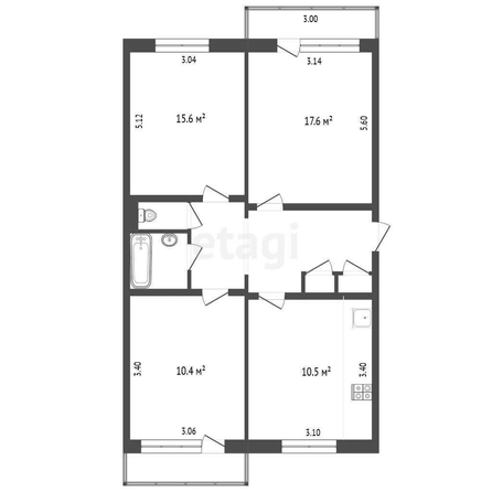 
  Продается 3-комн. квартира, 68.6 м², Заречная 4-я ул, д. 4
. Фото 5.