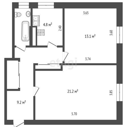 
  Продается 2-комн. квартира, 52.6 м², Печникова ул, д. 355
. Фото 5.