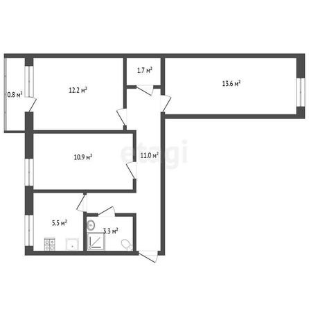 
  Продается 3-комн. квартира, 58.2 м², Бережного ул, д. 6
. Фото 5.