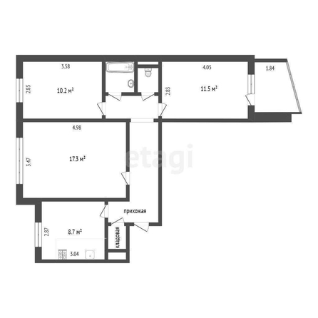 
  Продается 3-комн. квартира, 62.7 м², Зеленый пер, д. 10/2
. Фото 5.