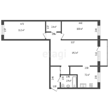 
  Продается 3-комн. квартира, 58 м², Амурская 21-я ул, д. 28Д
. Фото 5.