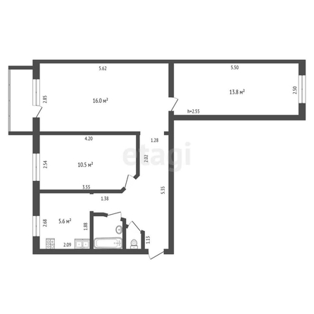 
  Продается 3-комн. квартира, 58.4 м², Революционная ул, д. 13
. Фото 5.