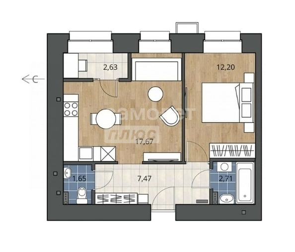 
  Продается 2-комн. квартира, 45 м², ЖК Северное Сияние, этап 3
. Фото 2.