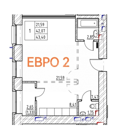 
  Продается 2-комн. квартира, 45 м², ЖК Северное Сияние, этап 3
. Фото 3.