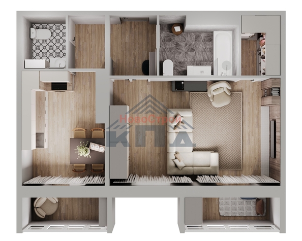 
  Продается 1-комн. квартира, 52 м², ЖК Регата
. Фото 3.