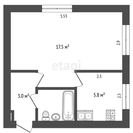 
  Продается 1-комн. квартира, 29.3 м², Карла Маркса пр-кт, д. 50А
. Фото 5.