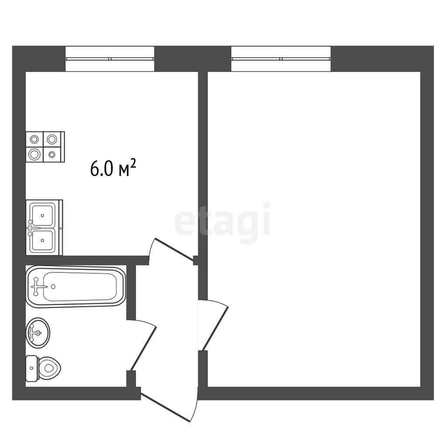 
  Продается 1-комн. квартира, 30.2 м², Космический пр-кт, д. 1
. Фото 5.