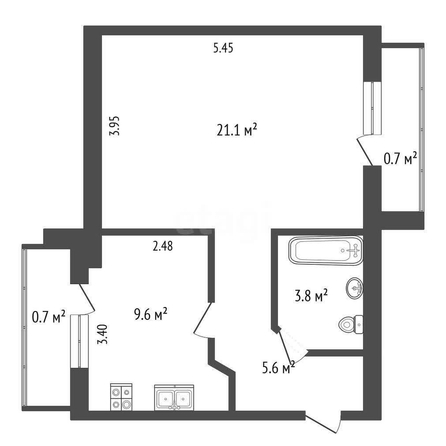 
  Продается 1-комн. квартира, 40.5 м², 10 лет Октября ул, д. 141
. Фото 4.