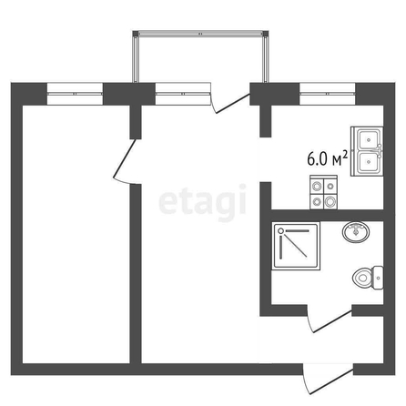 
  Продается 2-комн. квартира, 44.3 м², Спортивный проезд, д. 2
. Фото 5.