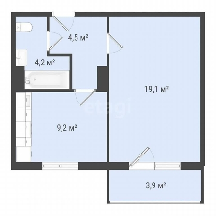 
  Продается 1-комн. квартира, 36.9 м², 3-я любинская, д. 19
. Фото 4.