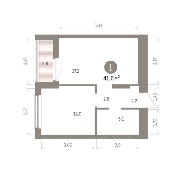 
  Продается 1-комн. квартира, 41.64 м², ЖК Кварталы Драверта, дом 6
. Фото 1.