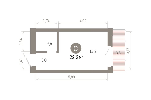 
  Продается студия, 22.19 м², ЖК Кварталы Драверта, дом 6
. Фото 1.