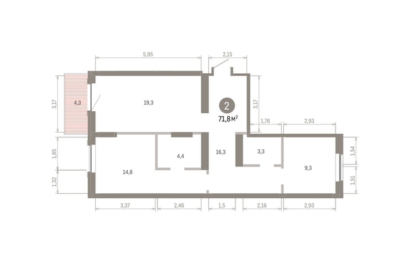 
  Продается 2-комн. квартира, 71.75 м², ЖК Кварталы Драверта, дом 3
. Фото 1.