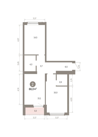 
  Продается 2-комн. квартира, 66 м², ЖК Кварталы Драверта, дом 6
. Фото 1.