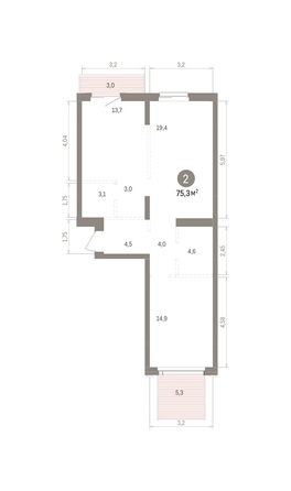 
  Продается 2-комн. квартира 75.31 м², в ЖК Кварталы Драверта, дом 4. Фото 1.