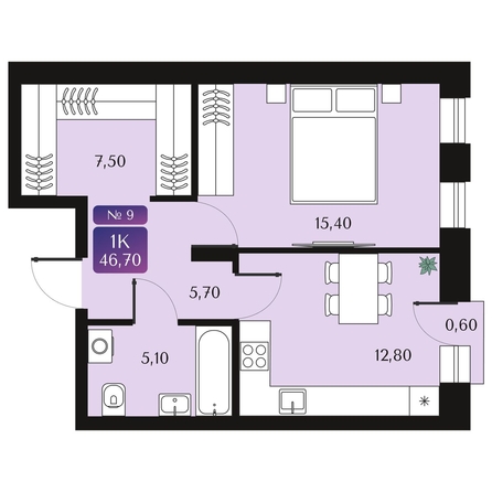 
  Продается 1-комн. квартира 46.7 м², в ЖК Северное Сияние Премиум. Фото 1.