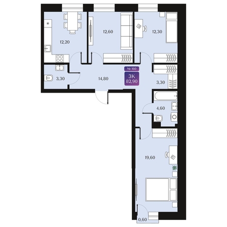 
  Продается 3-комн. квартира 82.9 м², в ЖК Северное Сияние Премиум. Фото 1.