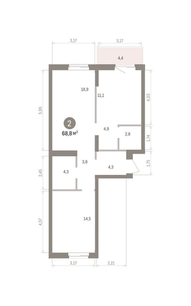 
  Продается 2-комн. квартира 68.84 м², в ЖК Кварталы Драверта, дом 4. Фото 2.