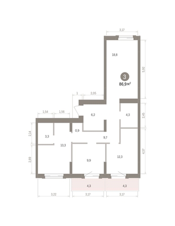 
  Продается 3-комн. квартира 86.92 м², в ЖК Кварталы Драверта, дом 4. Фото 1.