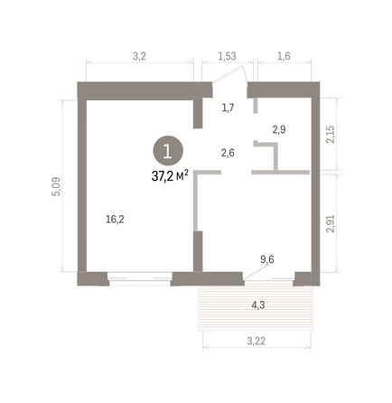 
  Продается 1-комн. квартира 37.22 м², в ЖК Кварталы Драверта, дом 4. Фото 1.