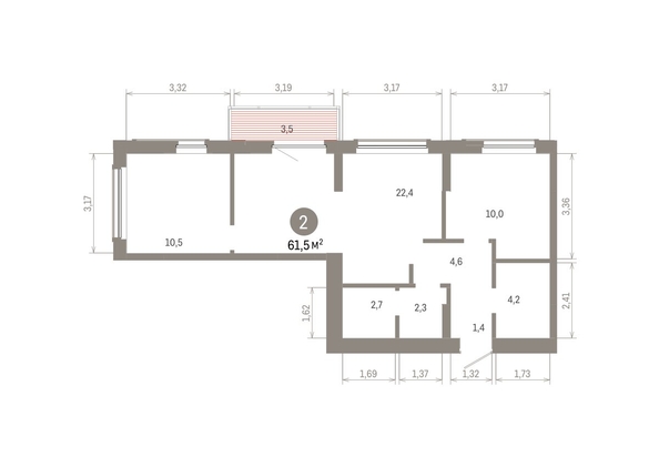
  Продается 2-комн. квартира 61.52 м², в ЖК Кварталы Драверта, дом 6. Фото 1.
