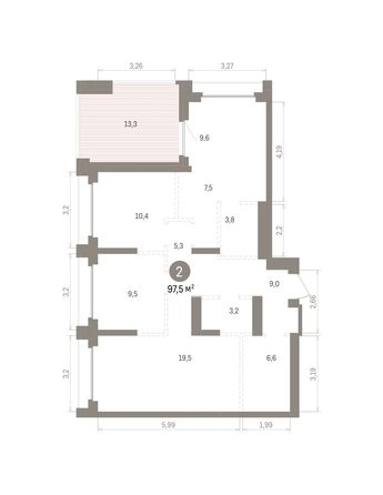 
  Продается 2-комн. квартира 97.51 м², в ЖК Кварталы Драверта, дом 5. Фото 1.
