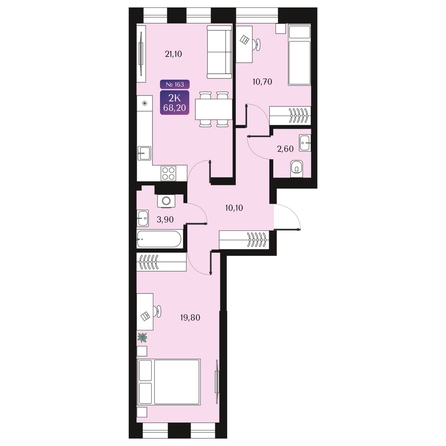 
  Продается 2-комн. квартира 68.2 м², в ЖК Северное Сияние Премиум. Фото 2.