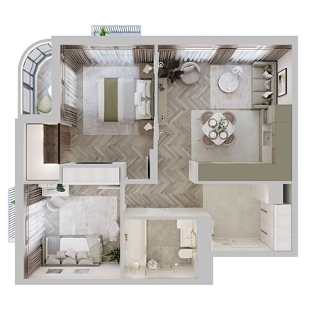 
  Продается 2-комн. квартира 66.76 м², в ЖК ЦЕНТР-ПАРК на Волочаевской. Фото 6.
