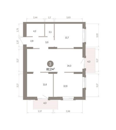 
  Продается 3-комн. квартира 82.24 м², в ЖК Кварталы Драверта, дом 4. Фото 1.