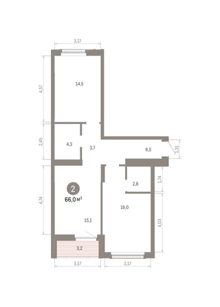 
  Продается 2-комн. квартира 66 м², в ЖК Кварталы Драверта, дом 6. Фото 1.