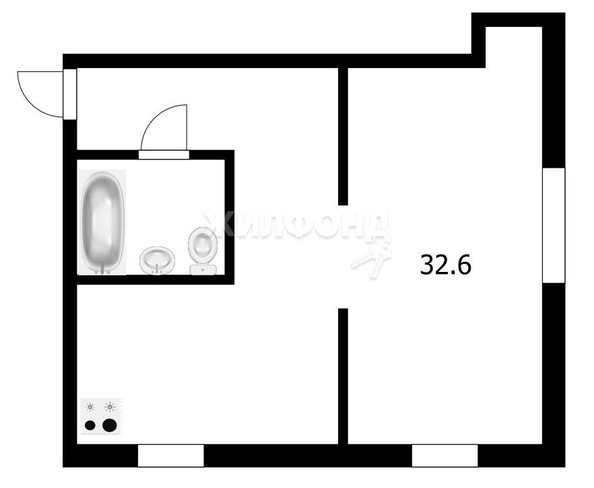 
   Продам 1-комнатную, 32.6 м², Спутник п, 17

. Фото 1.