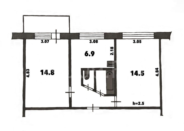 
  Продается 2-комн. квартира, 43.7 м², Гагарина ул (Лоскутово д), д. 43
. Фото 1.