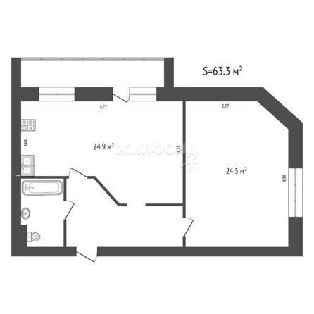 
   Продам 2-комнатную, 63.3 м², Розы Люксембург ул, 79

. Фото 31.