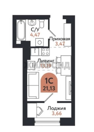 
  Продается 1-комн. квартира, 24.79 м², Ленина пр-кт, д. 206в
. Фото 1.