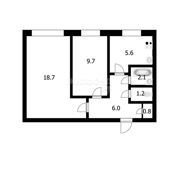 
   Продам 2-комнатную, 44.1 м², Иркутский тракт, 128

. Фото 18.