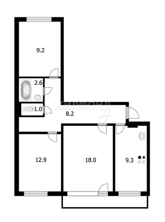 
   Продам 3-комнатную, 68.3 м², 5 Армии ул, 7

. Фото 16.