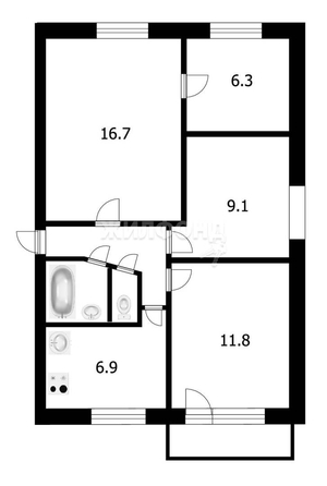 
   Продам 4-комнатную, 58.6 м², Лебедева ул, 111

. Фото 17.