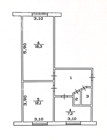 
   Продам 2-комнатную, 45.1 м², Новостройка ул

. Фото 6.