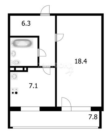 
   Продам 1-комнатную, 39 м², Береговая ул, 17

. Фото 10.