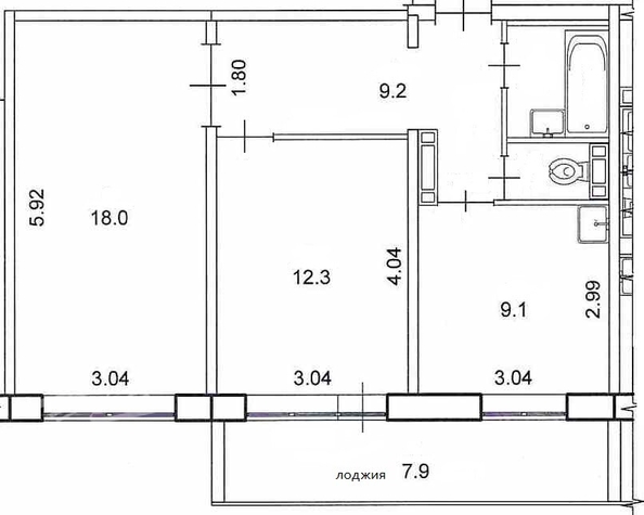 
   Продам 2-комнатную, 52.7 м², Андрея Крячкова ул, 19

. Фото 8.