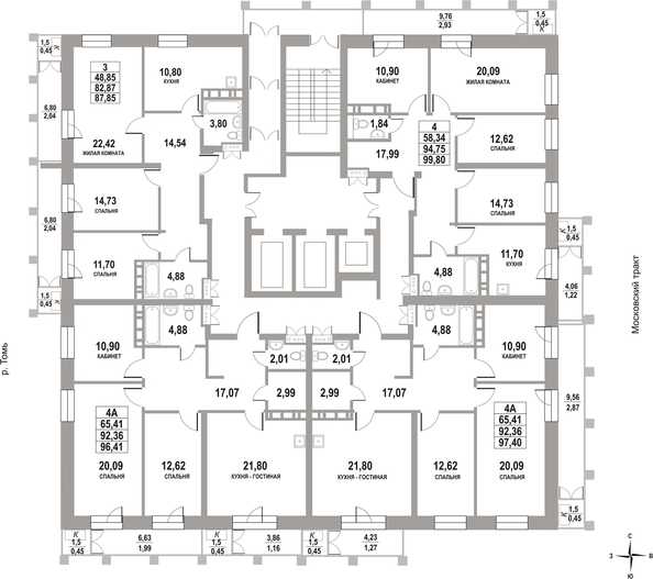 
   Продам 4-комнатную, 99.8 м², Московский, дом 1

. Фото 2.