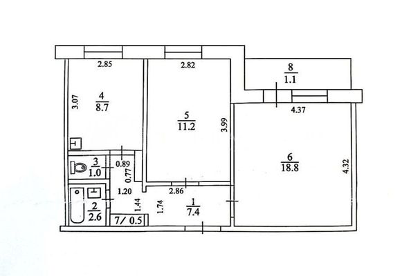 
   Продам 2-комнатную, 50.2 м², Победы ул, 22

. Фото 7.