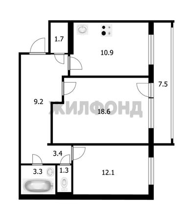 
  Продается 2-комн. квартира, 60 м², Юрия Ковалева ул, д. 38
. Фото 23.