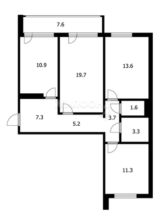 
   Продам 3-комнатную, 80.4 м², Урожайный пер, 29/1

. Фото 13.