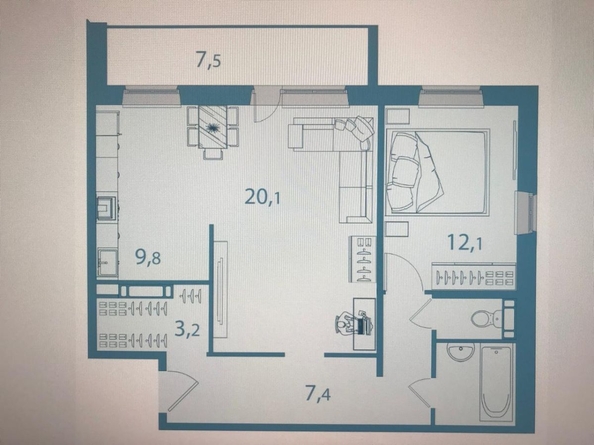 
   Продам 2-комнатную, 65 м², Леонова ул, 1

. Фото 9.