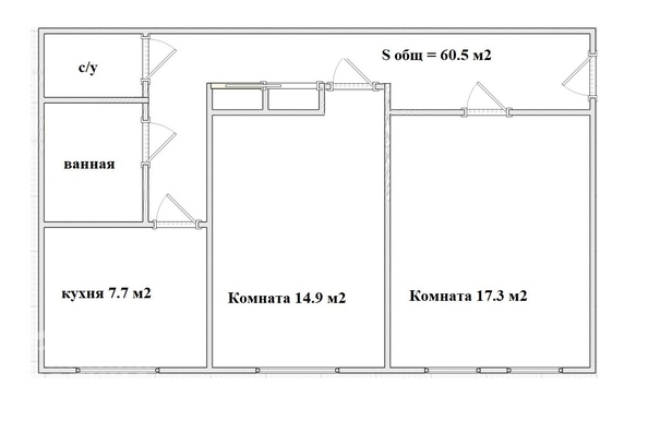 
  Продается 2-комн. квартира, 60.5 м², Фрунзе пр-кт, д. 224
. Фото 2.