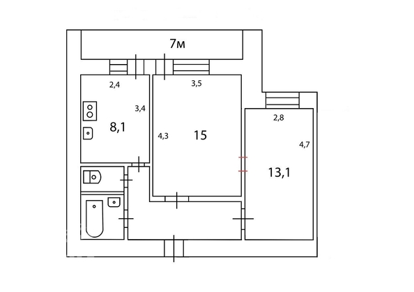 
  Продается 2-комн. квартира, 48.8 м², Ференца Мюнниха ул, д. 11
. Фото 13.