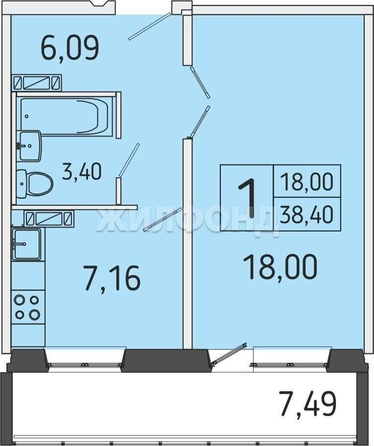 
  Продается 1-комн. квартира, 34 м², ЖК Радонежский, Речной дом 4
. Фото 2.