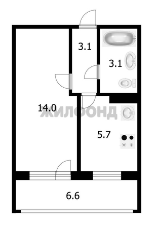 
  Продается 1-комн. квартира, 25.9 м², Юрия Ковалева ул, д. 32
. Фото 11.